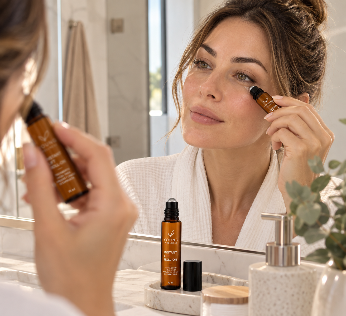 Textura ligera del roll-on facial